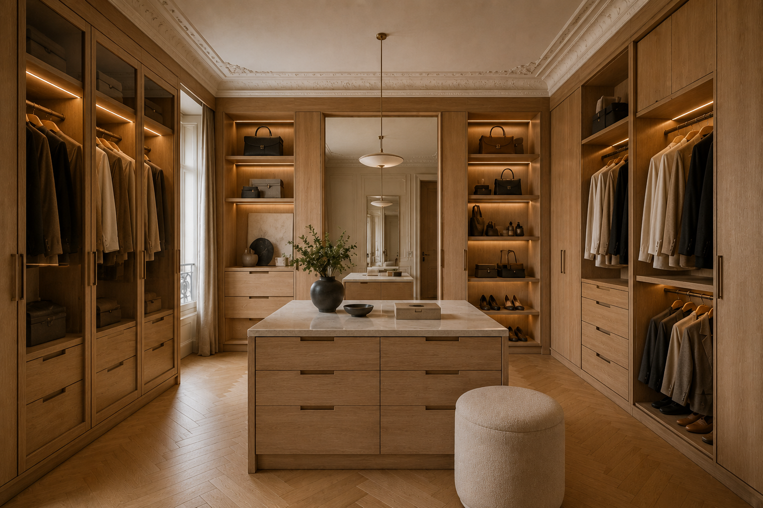 Tailor-made interiors detail — bespoke material and finish craftsmanship