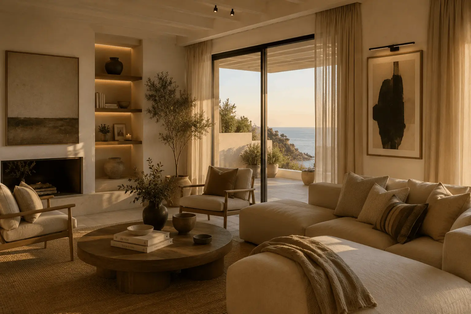 final styling of a furnished second home in Spain, ready for the owners' arrival.