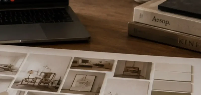 Managing an interior design project remotely in Europe — Angela De Toma studio moodboard